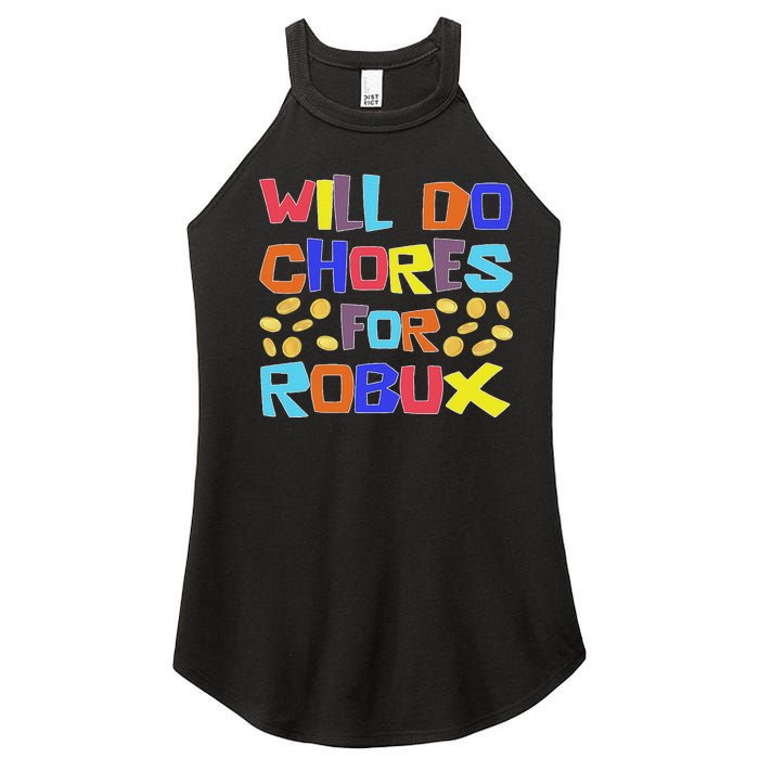 Noob And Professional Gamer Will Do Chores For Robux Women's Perfect Tri Rocker Tank