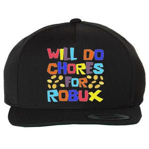 Noob And Professional Gamer Will Do Chores For Robux Wool Snapback Cap