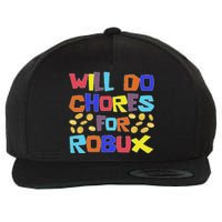 Noob And Professional Gamer Will Do Chores For Robux Wool Snapback Cap