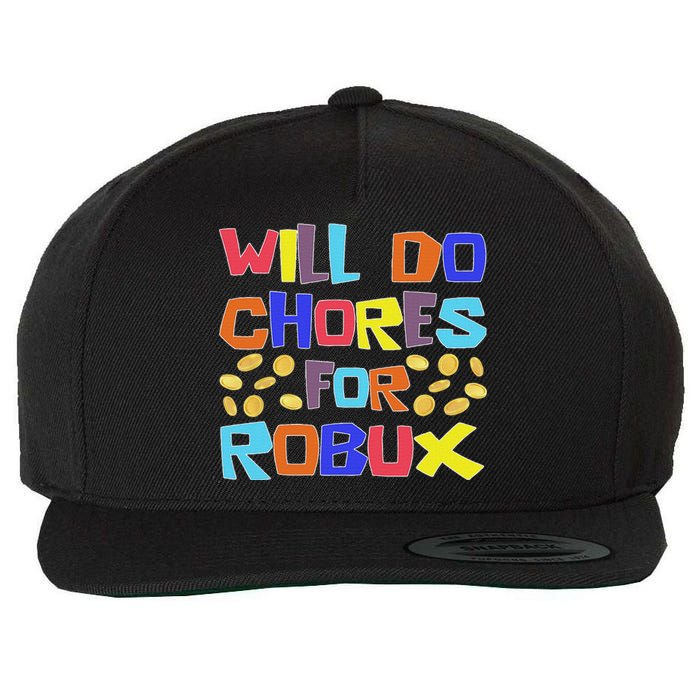 Noob And Professional Gamer Will Do Chores For Robux Wool Snapback Cap