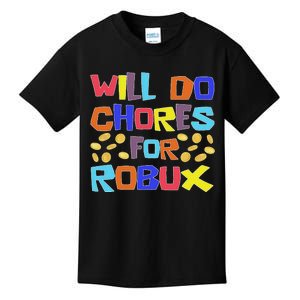 Noob And Professional Gamer Will Do Chores For Robux Kids T-Shirt