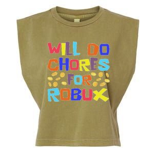 Noob And Professional Gamer Will Do Chores For Robux Garment-Dyed Women's Muscle Tee