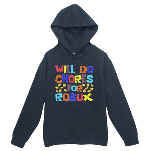 Noob And Professional Gamer Will Do Chores For Robux Urban Pullover Hoodie