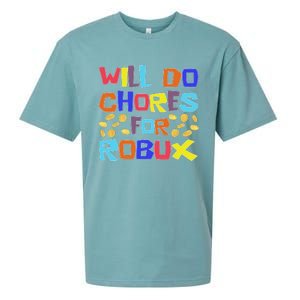 Noob And Professional Gamer Will Do Chores For Robux Sueded Cloud Jersey T-Shirt