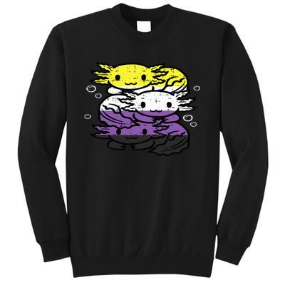 Nonbinary Axolotl Pile Non Binary Enby Lgbtq Sweatshirt