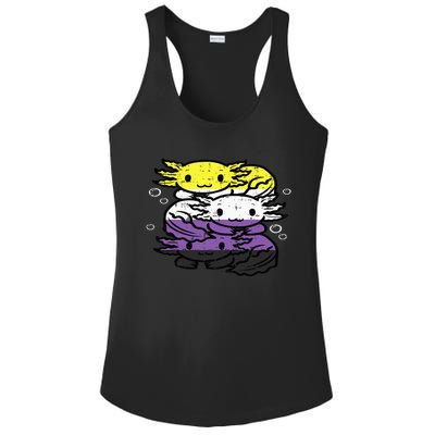 Nonbinary Axolotl Pile Non Binary Enby Lgbtq Ladies PosiCharge Competitor Racerback Tank