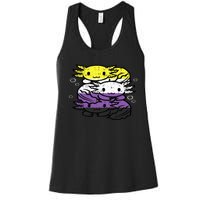 Nonbinary Axolotl Pile Non Binary Enby Lgbtq Women's Racerback Tank