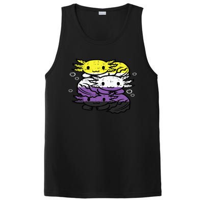 Nonbinary Axolotl Pile Non Binary Enby Lgbtq PosiCharge Competitor Tank