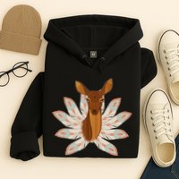 Native American Pattern Totem Deer Hoodie