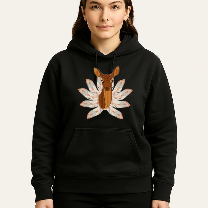 Native American Pattern Totem Deer Hoodie