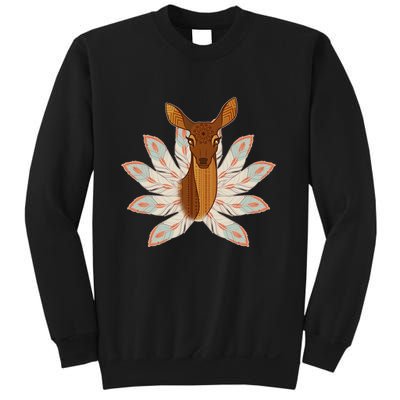 Native American Pattern Totem Deer Sweatshirt