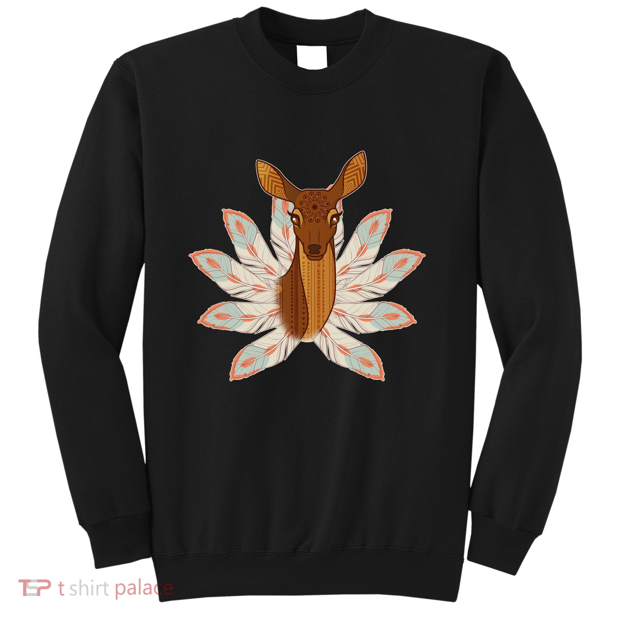 Native American Pattern Totem Deer Sweatshirt
