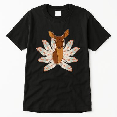 Native American Pattern Totem Deer Tall T-Shirt