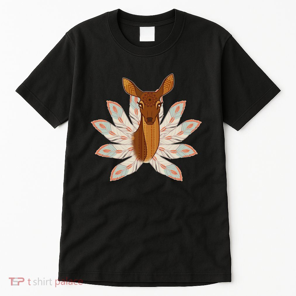 Native American Pattern Totem Deer Tall T-Shirt