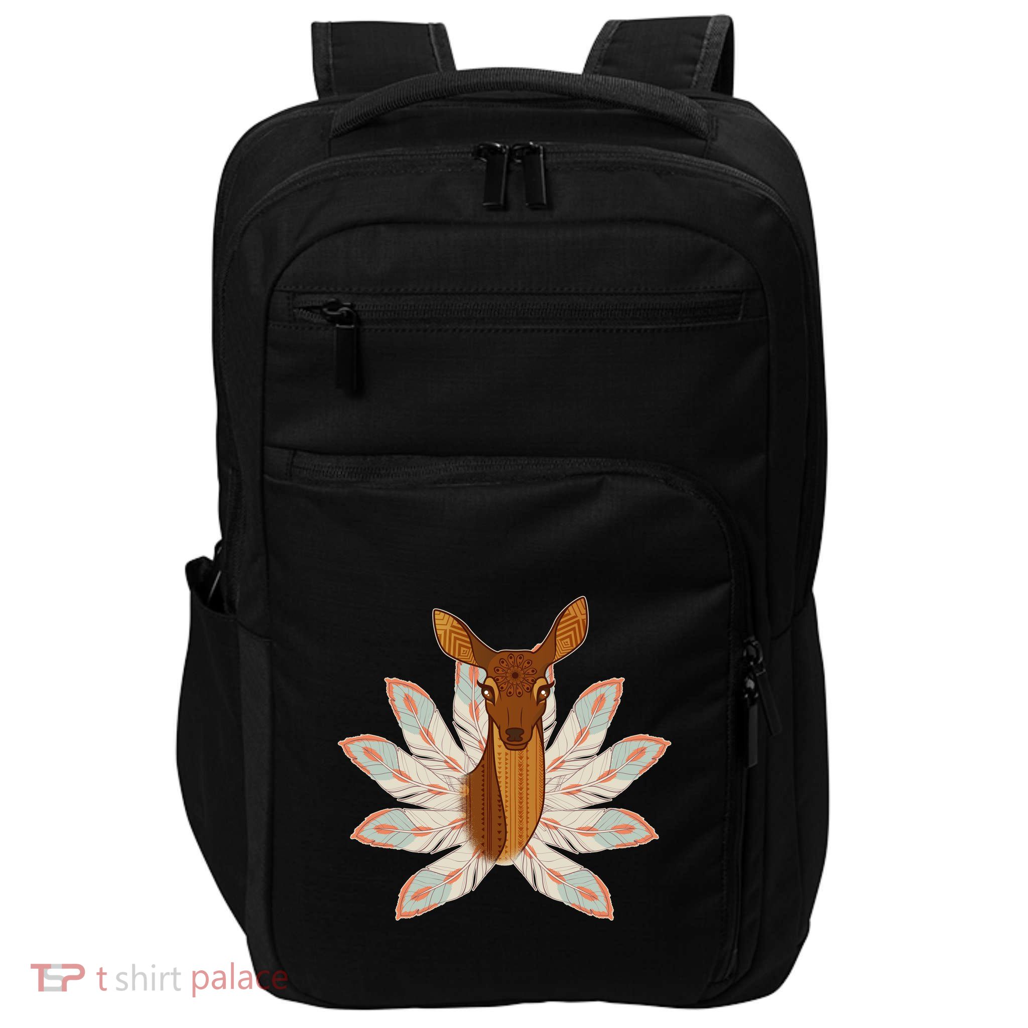 Native American Pattern Totem Deer Impact Tech Backpack