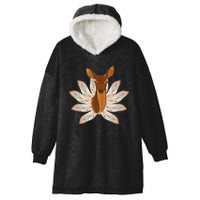 Native American Pattern Totem Deer Hooded Wearable Blanket