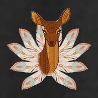 Native American Pattern Totem Deer 15oz Campfire Ceramic Mug