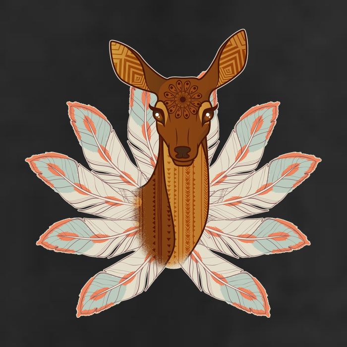Native American Pattern Totem Deer 15oz Campfire Ceramic Mug