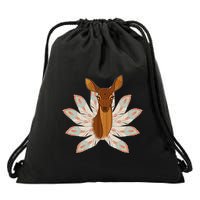 Native American Pattern Totem Deer Drawstring Bag