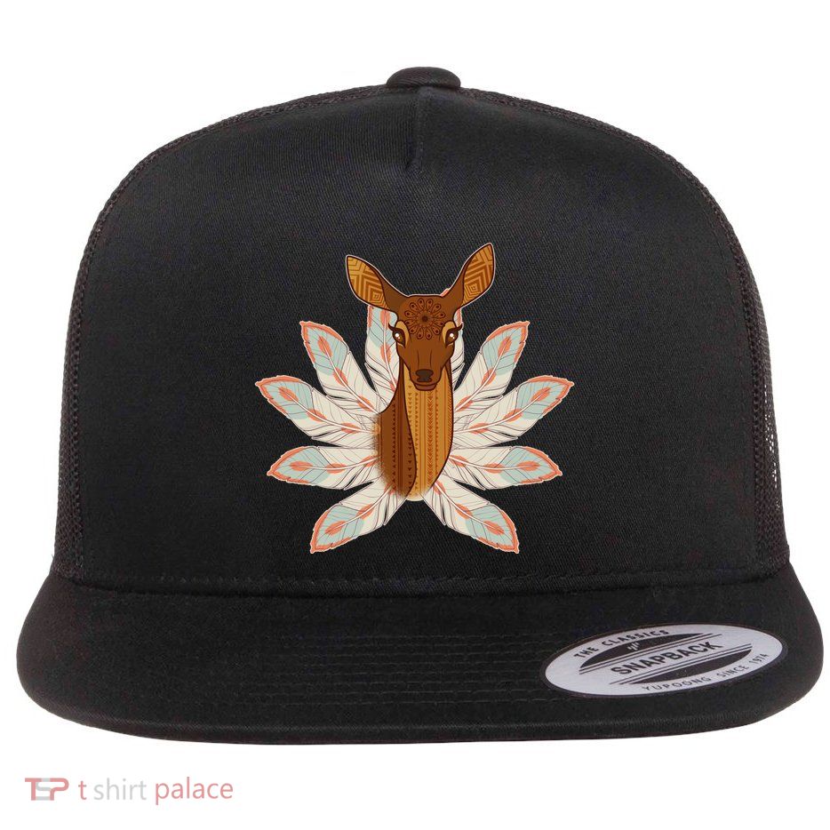 Native American Pattern Totem Deer Flatbill Hat
