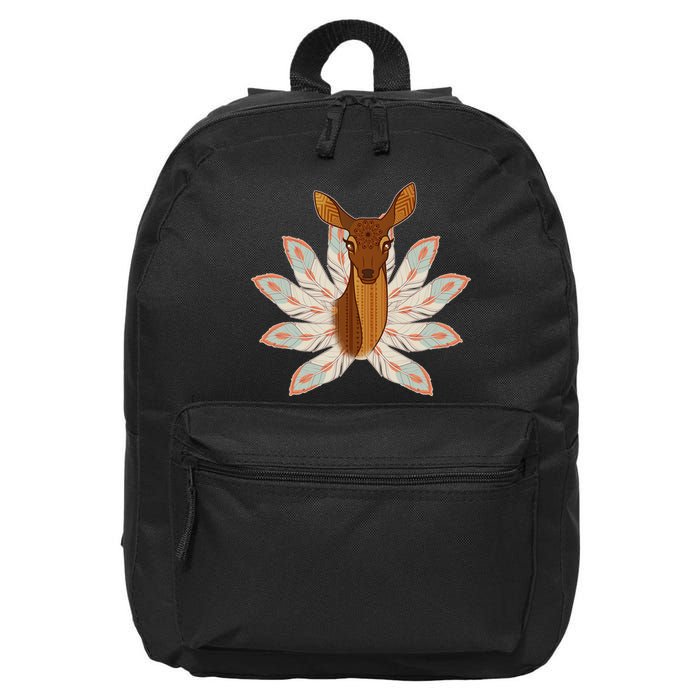 Native American Pattern Totem Deer 16 in Basic Backpack