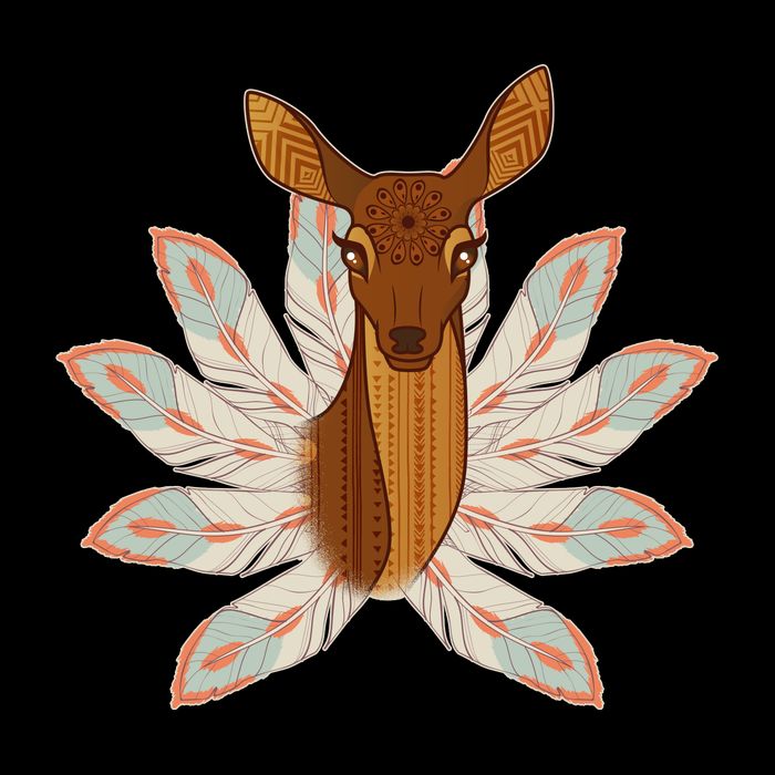 Native American Pattern Totem Deer 16 in Basic Backpack