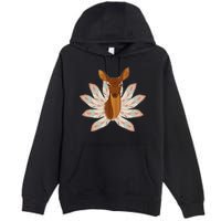Native American Pattern Totem Deer Premium Pullover Hoodie