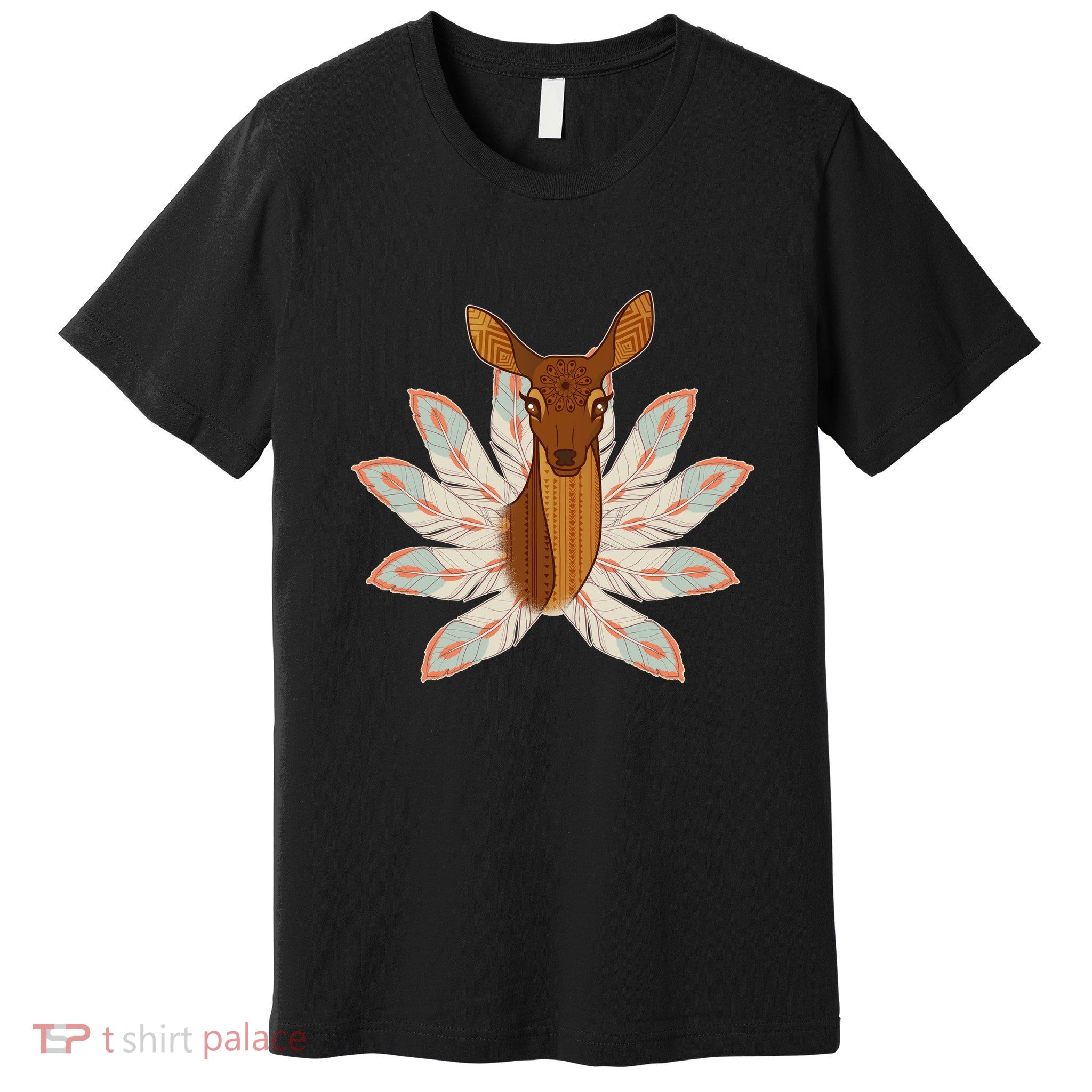 Native American Pattern Totem Deer Premium T-Shirt