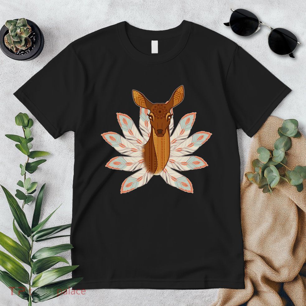 Native American Pattern Totem Deer Premium T-Shirt