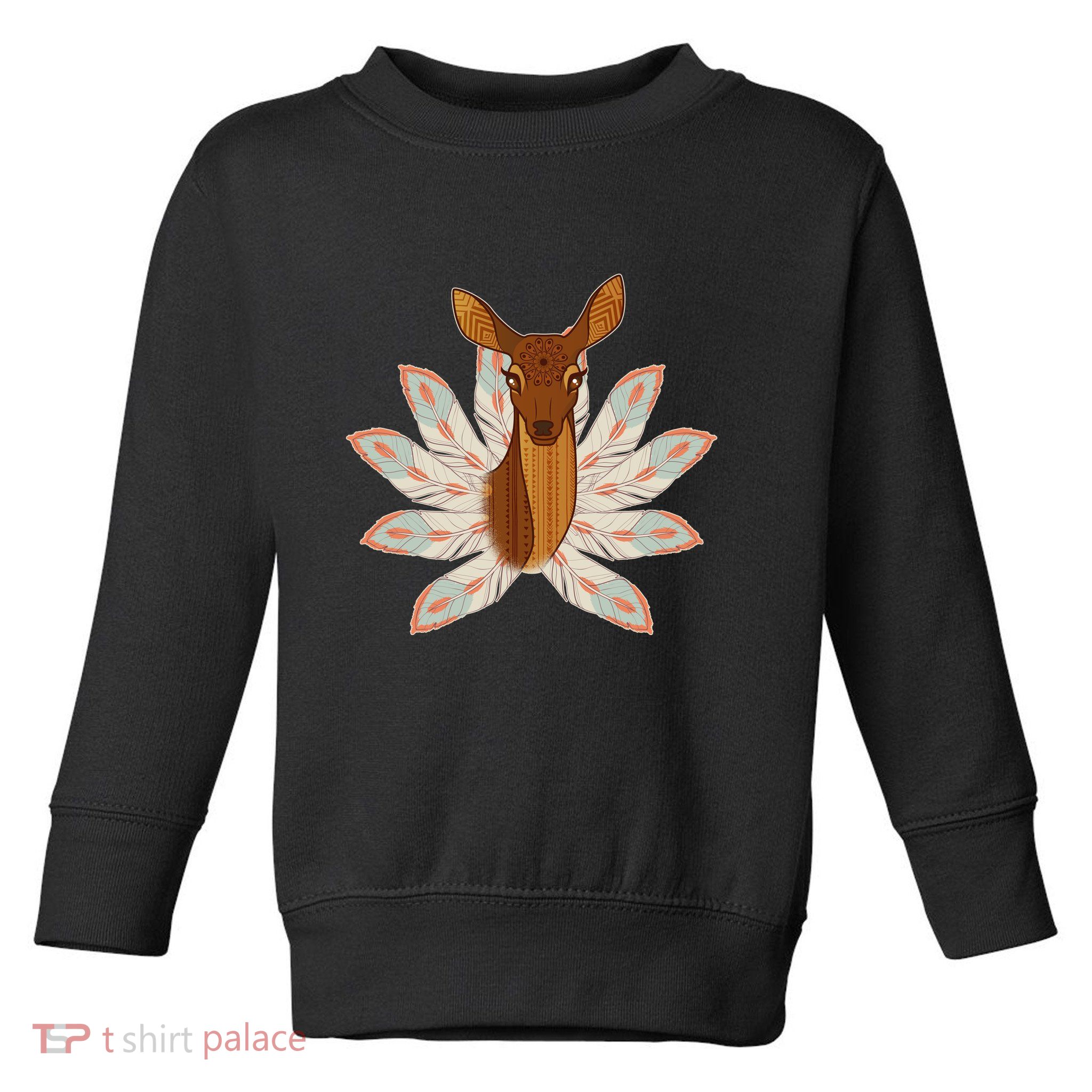 Native American Pattern Totem Deer Toddler Sweatshirt