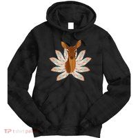 Native American Pattern Totem Deer Tie Dye Hoodie