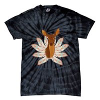 Native American Pattern Totem Deer Tie-Dye T-Shirt