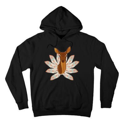 Native American Pattern Totem Deer Tall Hoodie