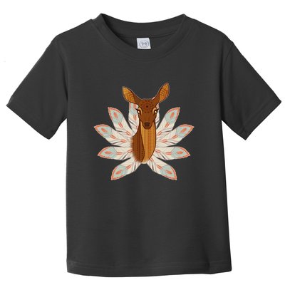 Native American Pattern Totem Deer Toddler T-Shirt