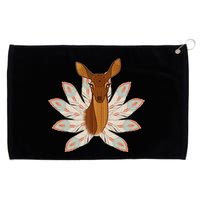 Native American Pattern Totem Deer Grommeted Golf Towel