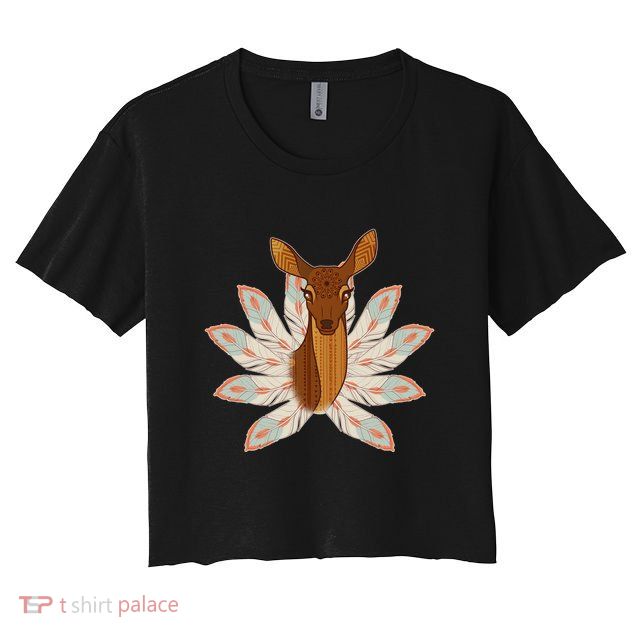 Native American Pattern Totem Deer Crop Top