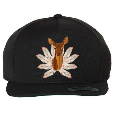 Native American Pattern Totem Deer Wool Snapback Cap