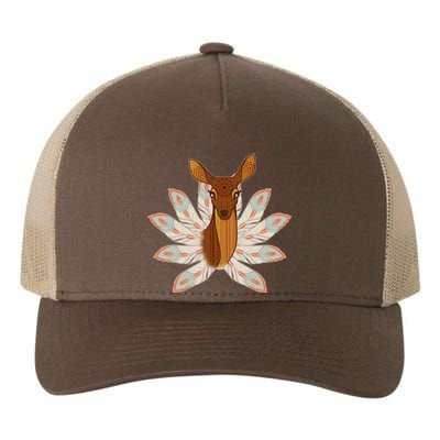 Native American Pattern Totem Deer Yupoong Adult 5-Panel Trucker Hat