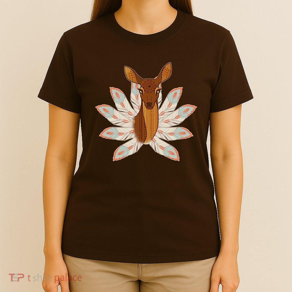 Native American Pattern Totem Deer T-Shirt