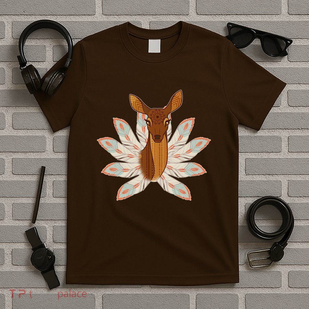 Native American Pattern Totem Deer T-Shirt