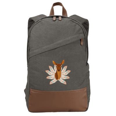 Native American Pattern Totem Deer Cotton Canvas Backpack