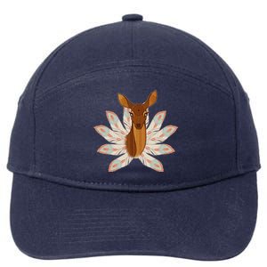 Native American Pattern Totem Deer 7-Panel Snapback Hat