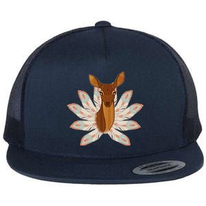 Native American Pattern Totem Deer Flat Bill Trucker Hat