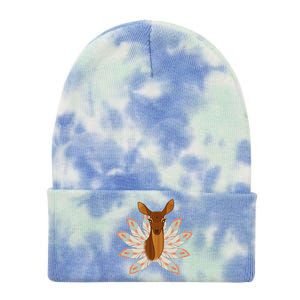 Native American Pattern Totem Deer Tie Dye 12in Knit Beanie