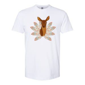 Native American Pattern Totem Deer Softstyle CVC T-Shirt