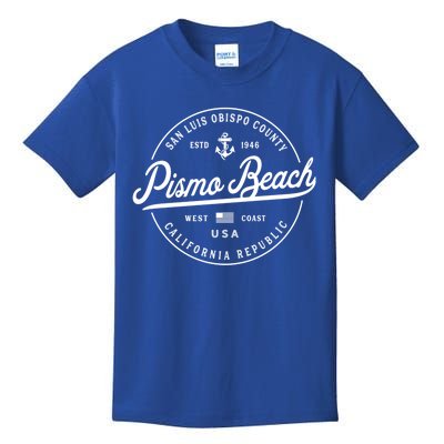 Nautical Anchor Pismo Beach California Travel Vacation Great Gift Kids T-Shirt