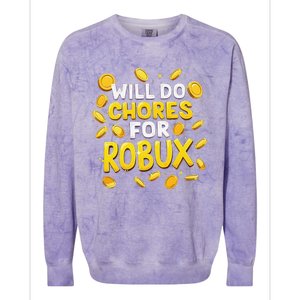 Noob And Professional Gamer Will Do Chores For Robux Colorblast Crewneck Sweatshirt