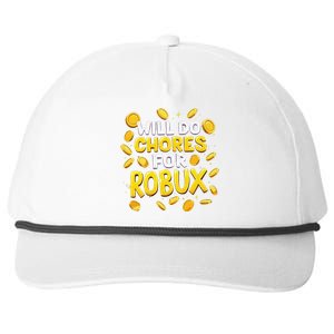 Noob And Professional Gamer Will Do Chores For Robux Snapback Five-Panel Rope Hat