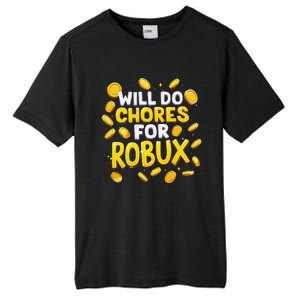 Noob And Professional Gamer Will Do Chores For Robux Tall Fusion ChromaSoft Performance T-Shirt