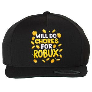 Noob And Professional Gamer Will Do Chores For Robux Wool Snapback Cap